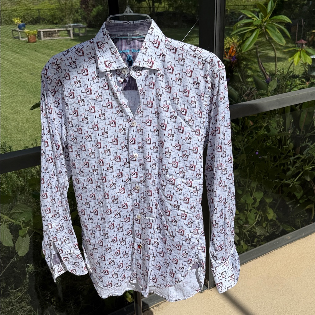 Luchiano Visconti Black Label Men's Small Button Down Shirt $137 Nwot